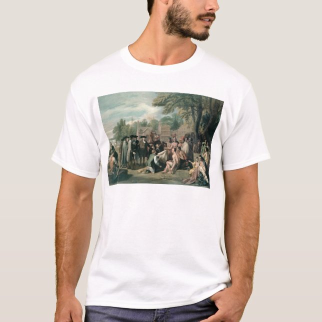 Camiseta O Tratado de William Penn com os indianos dentro (Frente)
