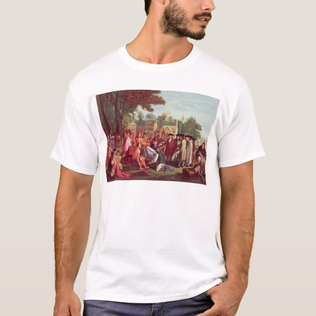 Camiseta O Tratado de William Penn com os indianos em 1683 (Frente)