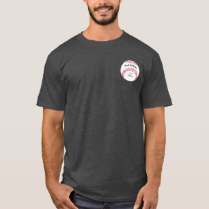 Camiseta O treinador de basebol adiciona o nome, a equipe e