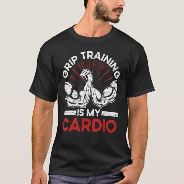 Camiseta O Treinamento Grip É Meu Cardio - Luta De Braço Vi (Frente)