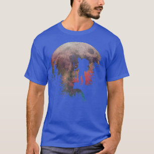 Camiseta O Trekking À Noite Leva Uma Lua De Aquarela Em