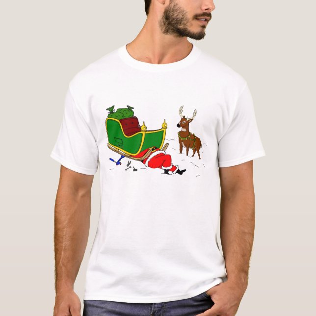 Camiseta o trenó do papai noel de h (Frente)