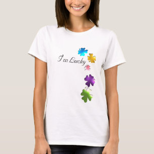 Camiseta O trevo afortunado de quatro folhas projetou a