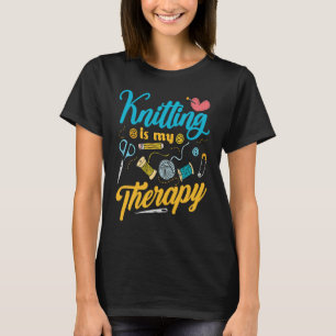 Camiseta O tricô É O Meu Cortador De Cozedura De Terapia