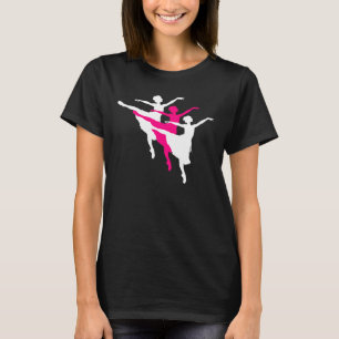 Camiseta O trio da bailarina mostra em silhueta o branco