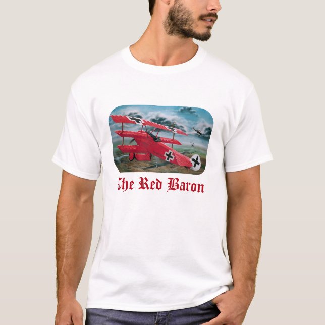 Camiseta O triplane do Fokker do Baron vermelho (Frente)