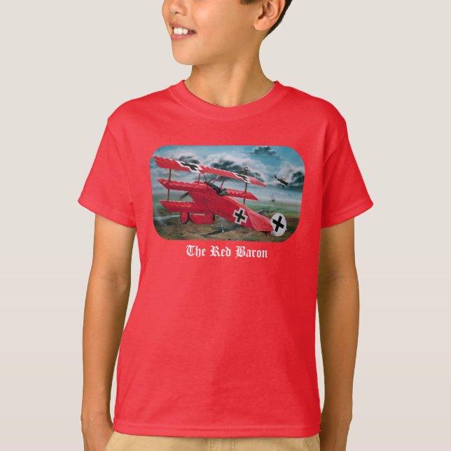 Camiseta O triplane do Fokker do Baron vermelho (Frente)