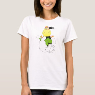 Camiseta O Tshirt cómico das mulheres da galinha e do Dino