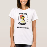 O Tshirt. das mulheres da equipe do CHURRASCO dos