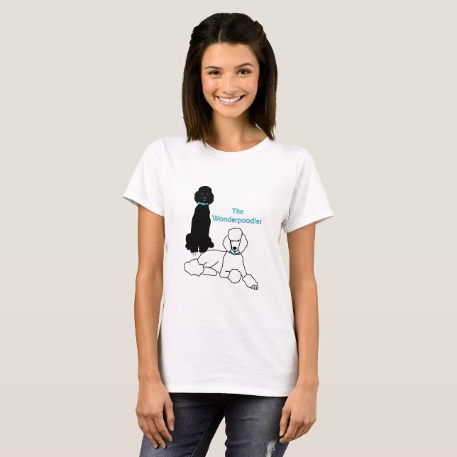 Camiseta O tshirt das mulheres de Wonderpoodles (Frente Completa)