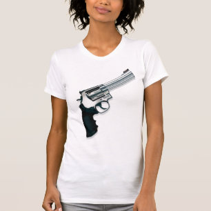 Camiseta O tshirt das mulheres do estilo do vintage da arma