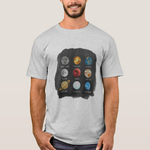 Camiseta O TShirt dos homens da aguarela do sistema solar