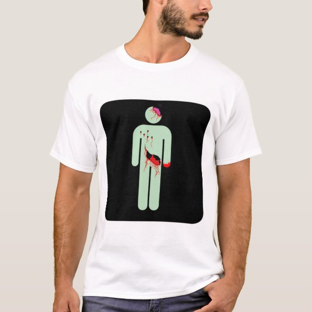 Camiseta O tshirt dos homens negros do sinal do banheiro do (Frente)