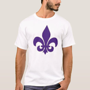 Camiseta o Tshirt dos homens roxos da flor de lis