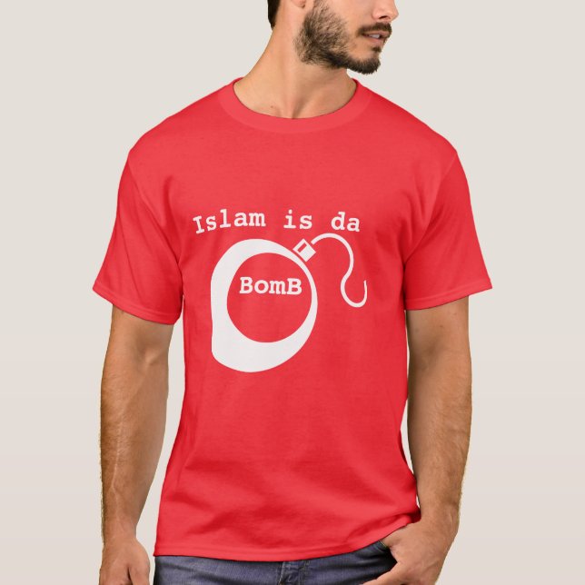 Camiseta O tshirt esplêndido do dawah com Islão do texto é (Frente)