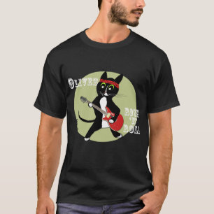 Camiseta O tshirt preto dos homens do rolo da rocha n do
