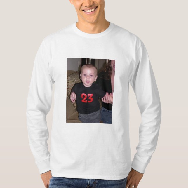 Camiseta O Tshirt Sleeved longo dos homens feitos sob (Frente)