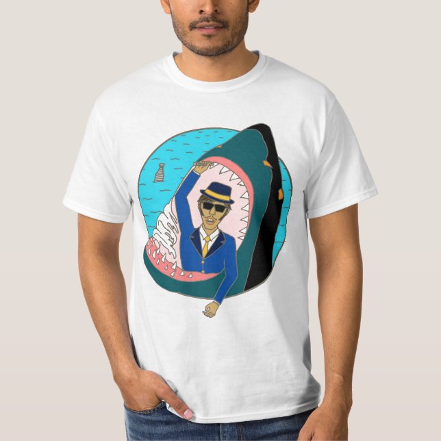Camiseta O tubarão come o homem (Frente)