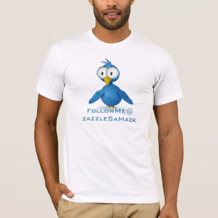 Camiseta O Twitter segue-me @ seu nome de usuário