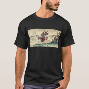 Camiseta O ukiyo-e japonês knight horseback o samurai do