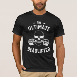 Camiseta O último Deadlifter - Arranjo Crânio Negrito