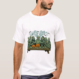 Camiseta O último jantar dos zumbis - Paródia do Halloween
