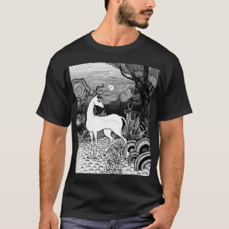 Camiseta O Último Unicórnio na sombra do menino da floresta