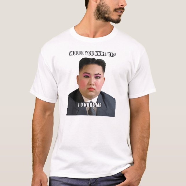 Camiseta o un do jong de kim você armas nucleares mim (Frente)