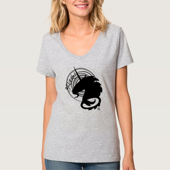 Camiseta O unicórnio de MinkMode "acredita" o T (Frente)