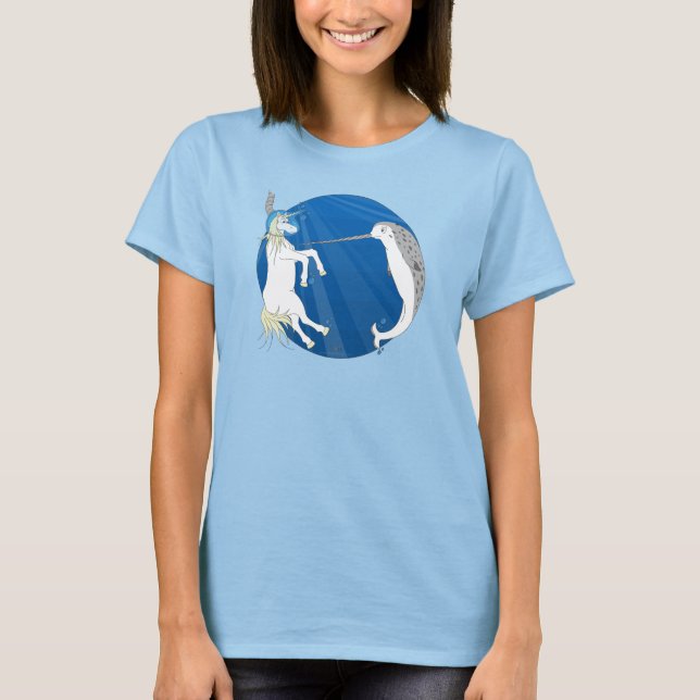 Camiseta O unicórnio encontra Narwhal (Frente)