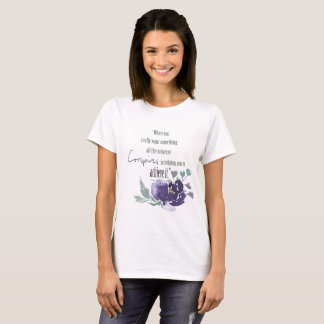 CAMISETA O UNIVERSO CONSPIRA QUE VOCÊ ATINGIRÁ O FLORAL AZU