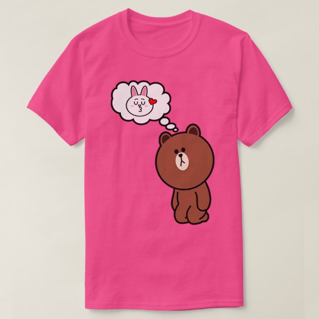 Camiseta O Urso Castanho Pensando Nele (Frente do Design)