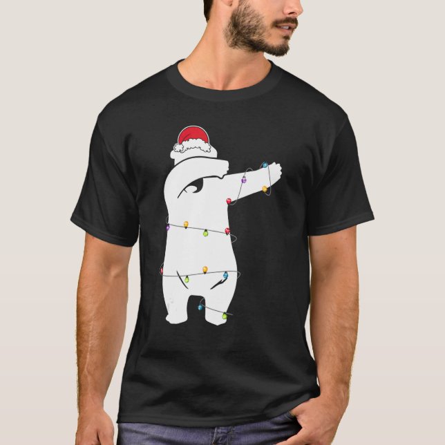Camiseta O Urso De Natal Ilumina O Pai Natal Para Crianças  (Frente)