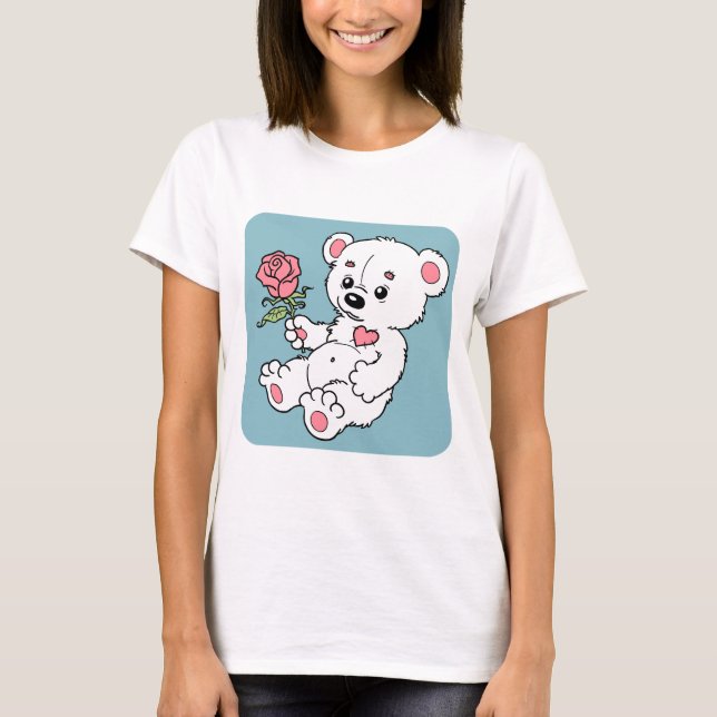 Camiseta O urso de ursinho com aumentou (Frente)