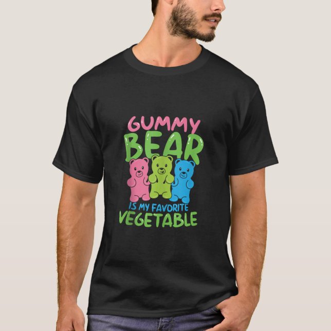 Camiseta O Urso Gummy É O Meu Sarcasmo Engraçado Vegetal Fa (Frente)