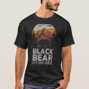 Camiseta O Urso Negro É O Meu Espírito, Montanhas De Animai