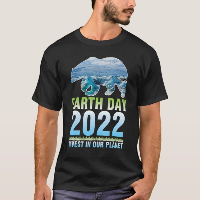 Camiseta O Urso Planeta Andando No Dia Da Terra 2022 Invest (Frente)