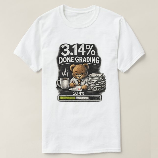 Camiseta O urso professor corrige as provas (Frente do Design)
