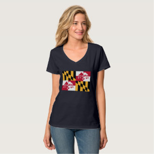 Camiseta O V das mulheres - palhaço Calvert do pescoço