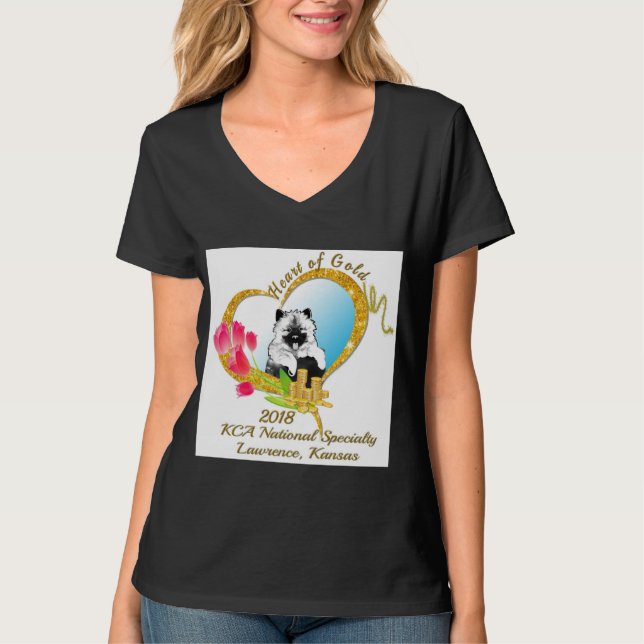 Camiseta o V das mulheres relaxed do ajustado - t-shirt do (Frente)