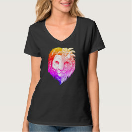 Camiseta O V-pescoço místico mão original das mulheres