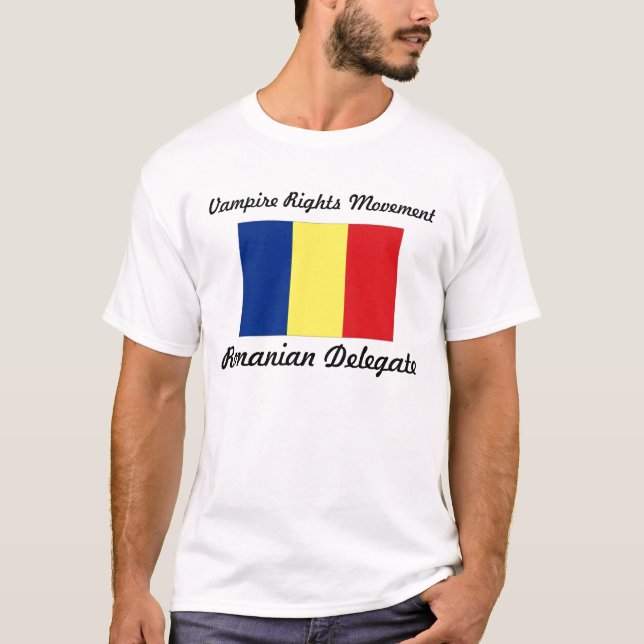 Camiseta O vampiro endireita o movimento - delegado romeno (Frente)