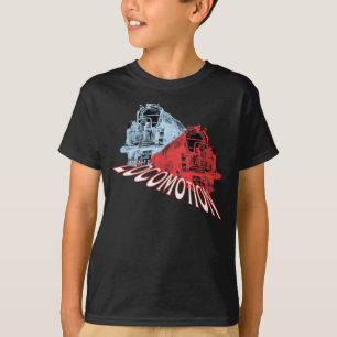 Camiseta O vapor das locomotivas treina a locomoção