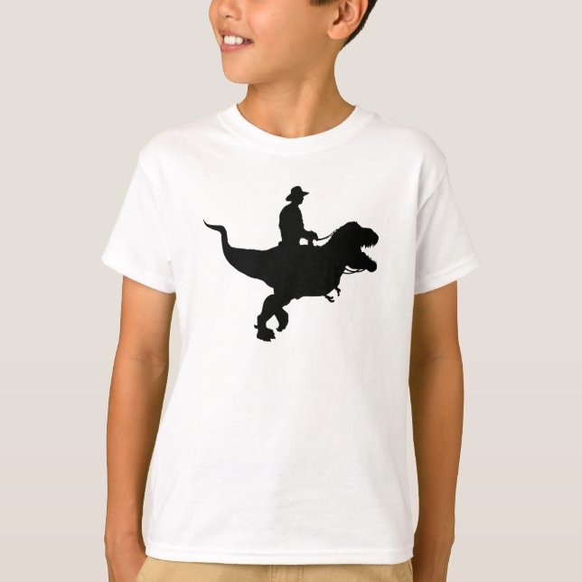Camiseta O vaqueiro que monta T-Rex caçoa o t-shirt (Frente)
