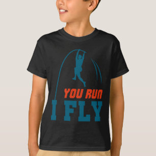Camiseta O Vault Divertido Levault Salto Você Corre Eu Voo