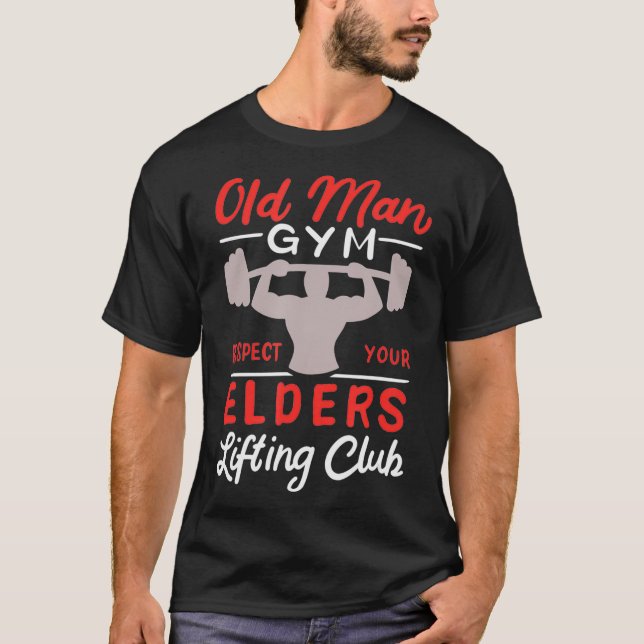 Camiseta O Velho Gym Respeita Os Vossos Anciãos No Elevador (Frente)