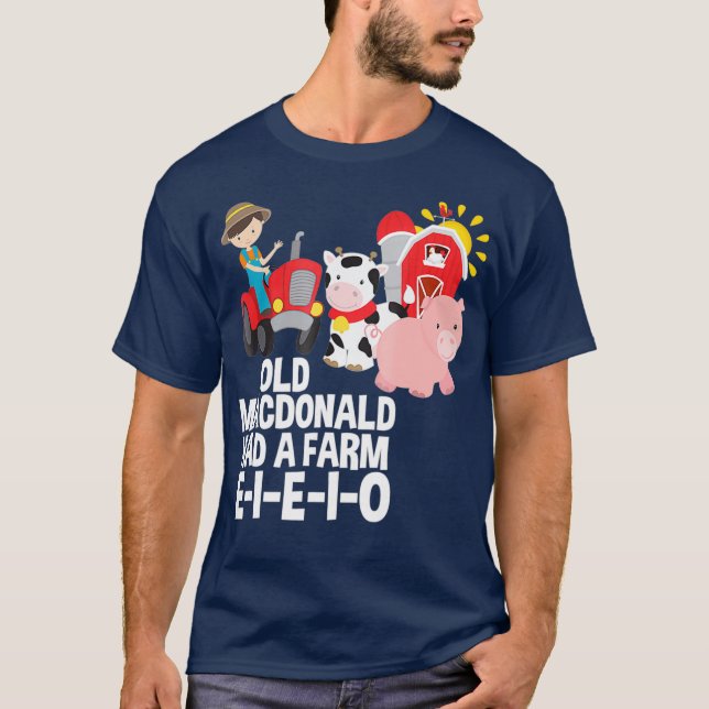 Camiseta O velho MacDonald tinha uma Rhyme de Nursery EIO F (Frente)