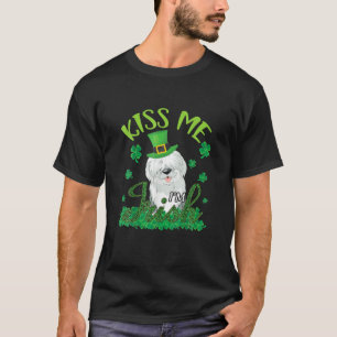 Camiseta O velho Sheepdog Shamrocks me beija, sou irlandês