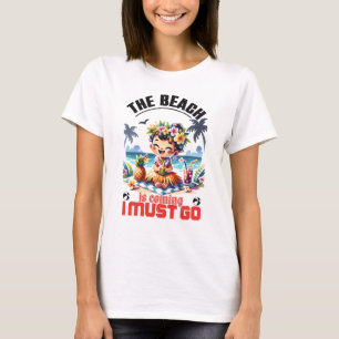 Camiseta O verão da garota de Hula está chegando Eu devo ir