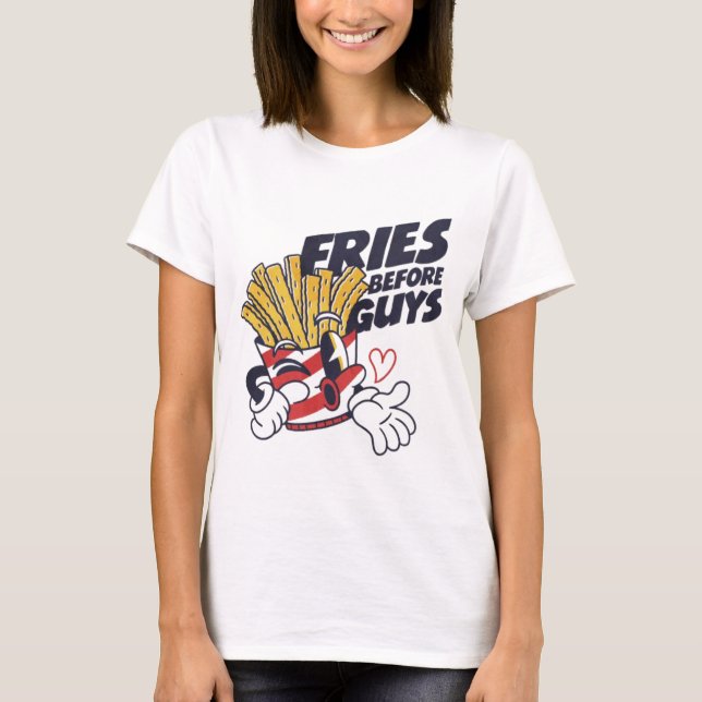 Camiseta O Verdadeiro Amor Vem com Batatas Fritas (Frente)